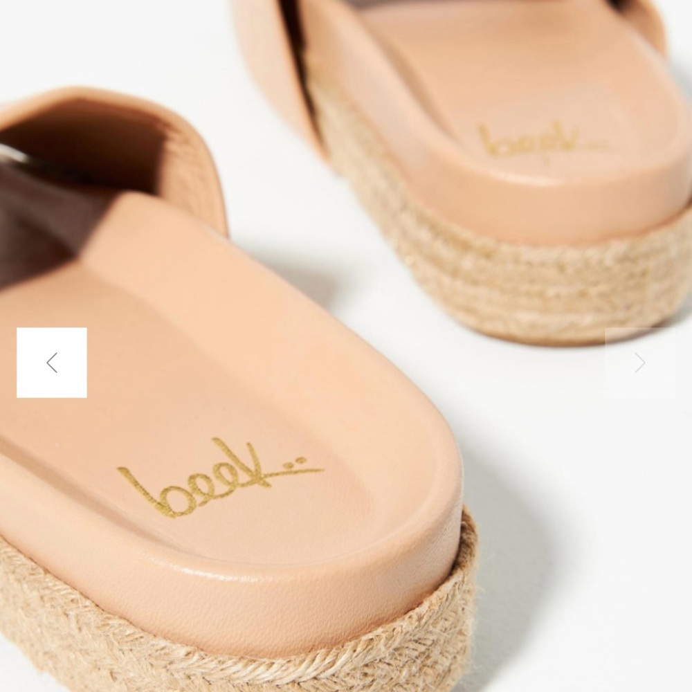 Beek Tan Leather Slide Sandals - Picture 3 of 4